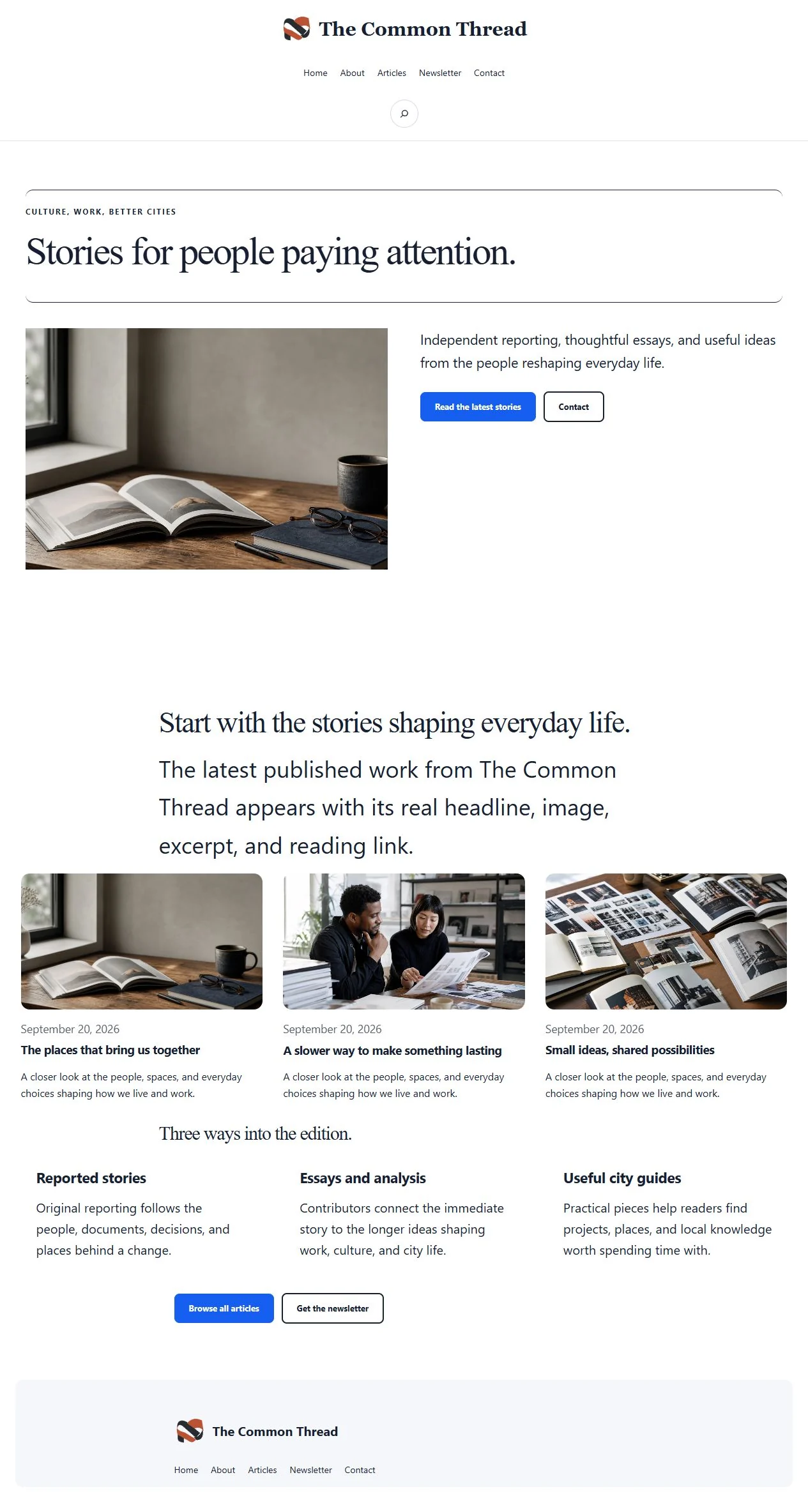 Actual KezKit Blogs & Magazines starter website preview