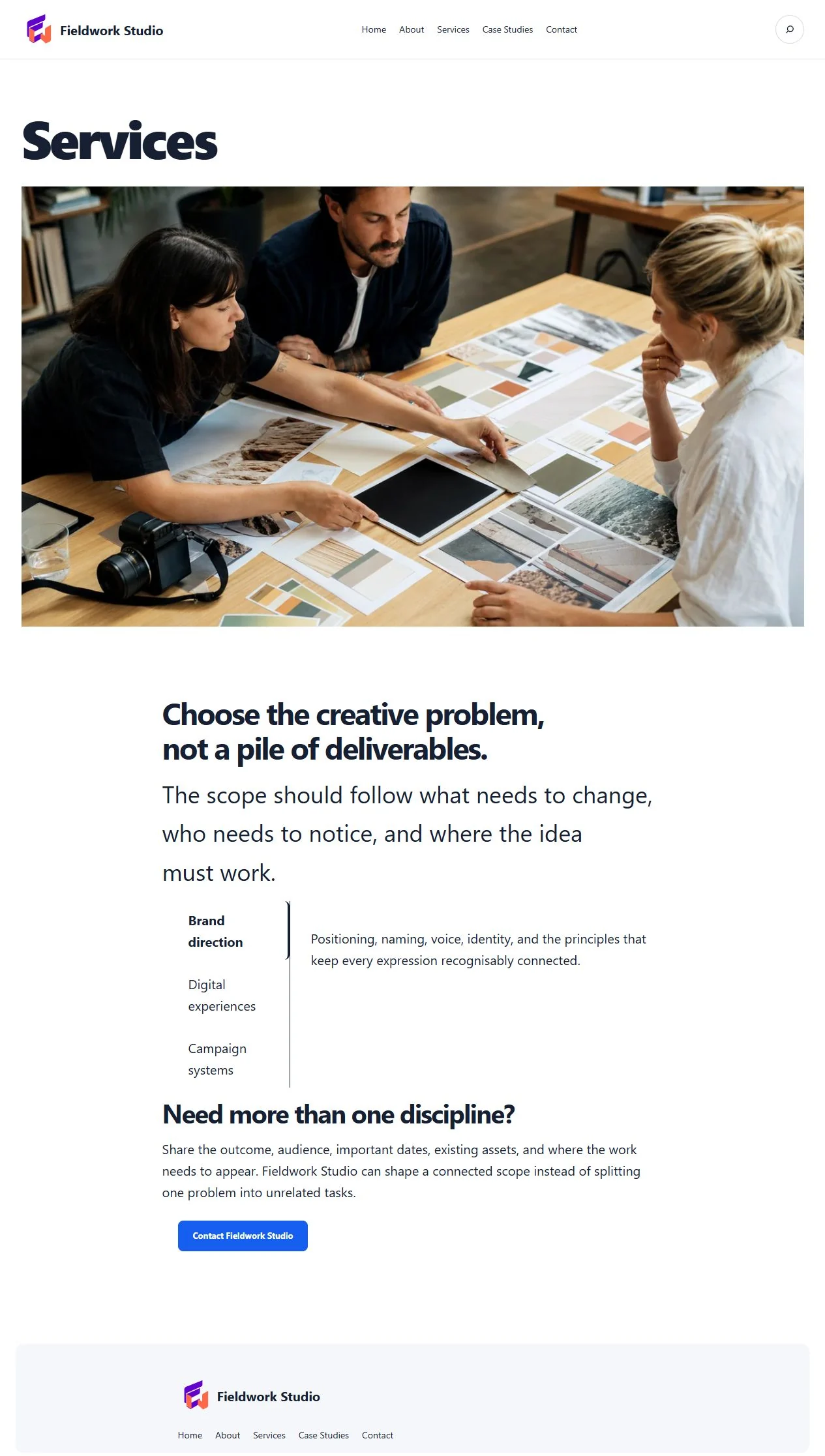 Actual KezKit Creative Agencies & Studios services page