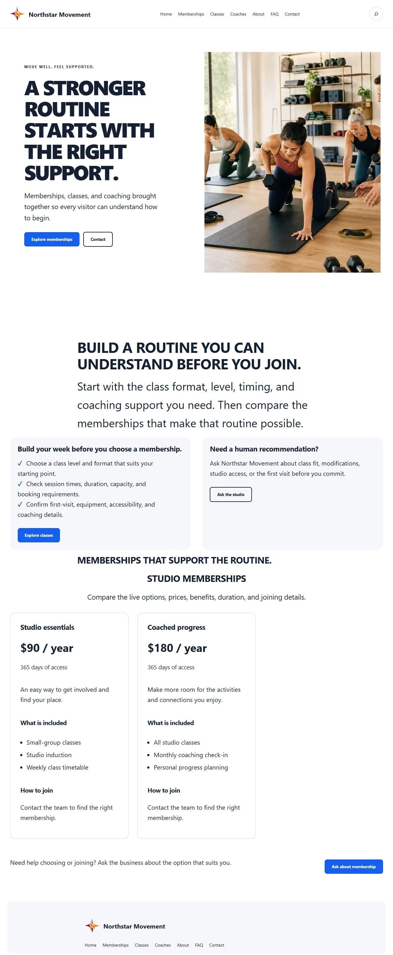Actual KezKit Fitness Studios & Wellness starter website preview
