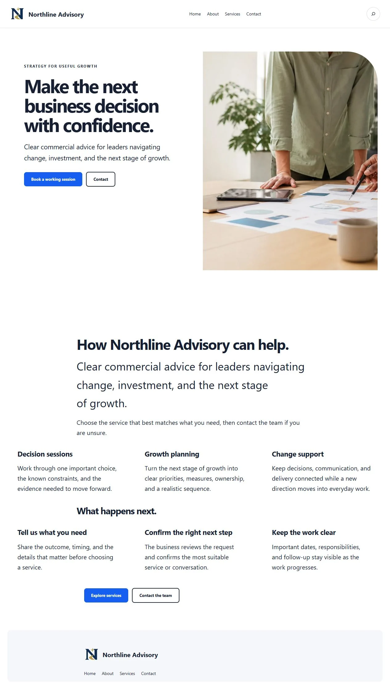 Actual KezKit Small Businesses & Consultants starter website preview
