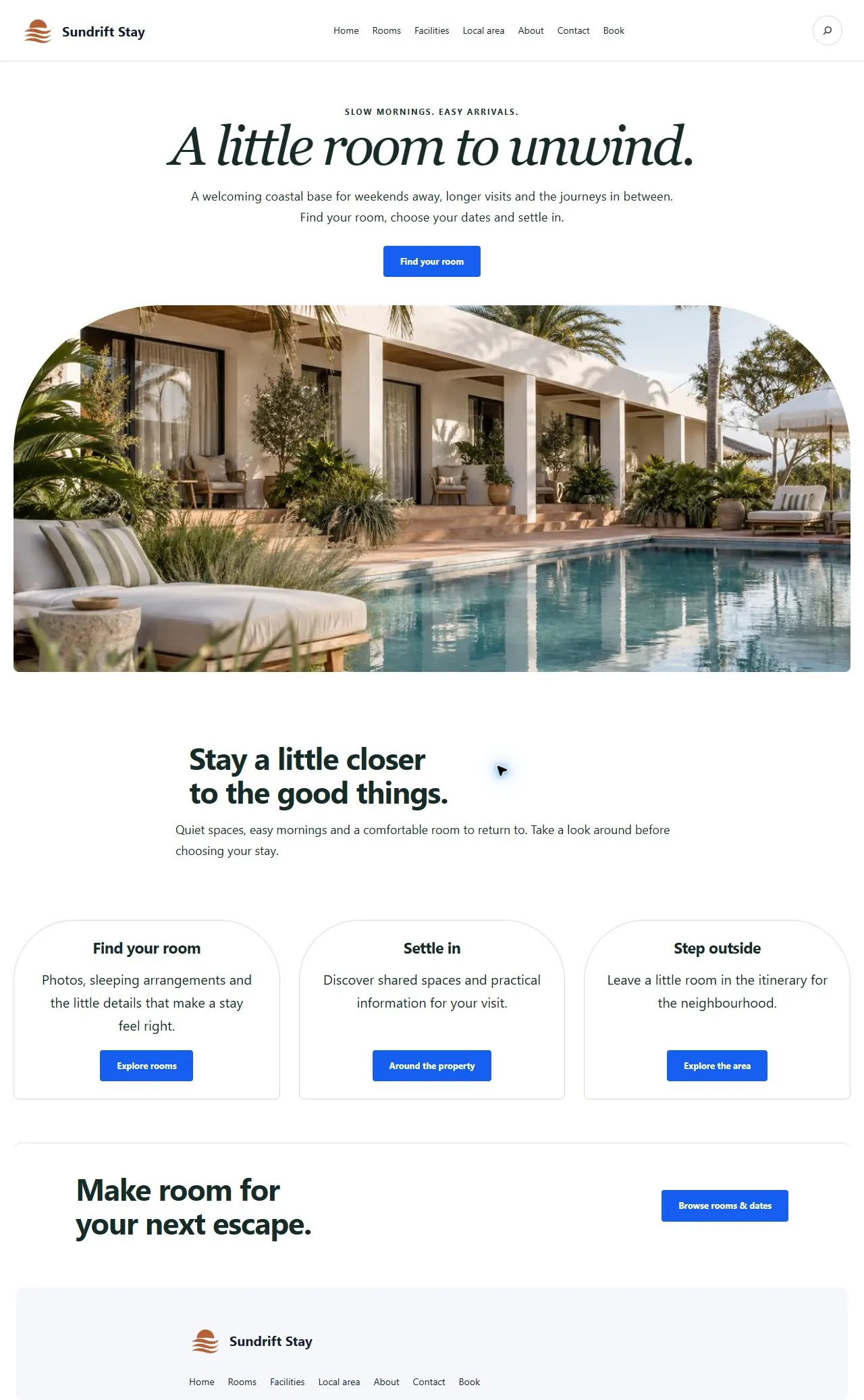 Actual KezKit Hotels, Motels & Accommodation starter website preview