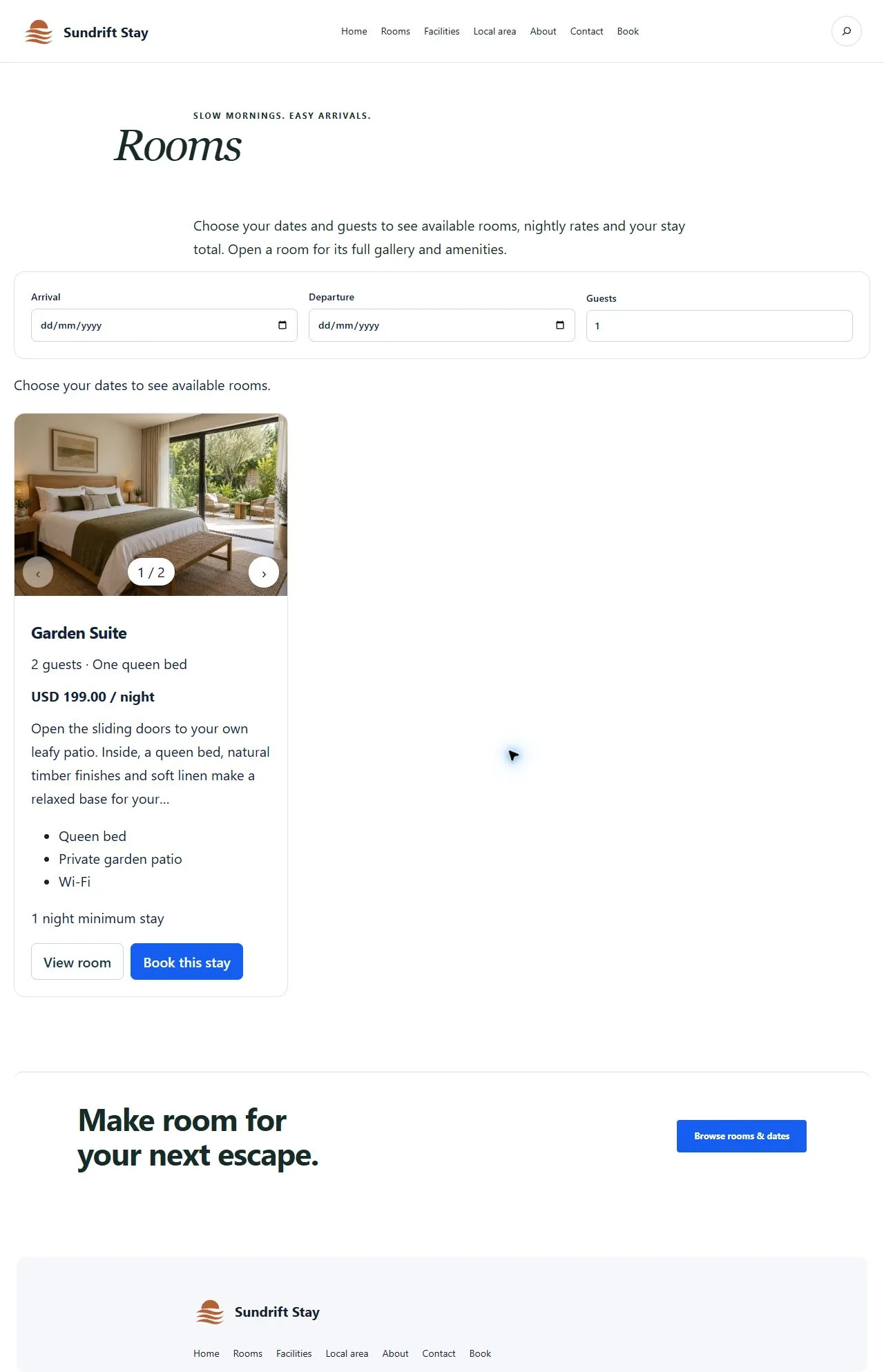 Actual KezKit Accommodation interface or editable starter preview