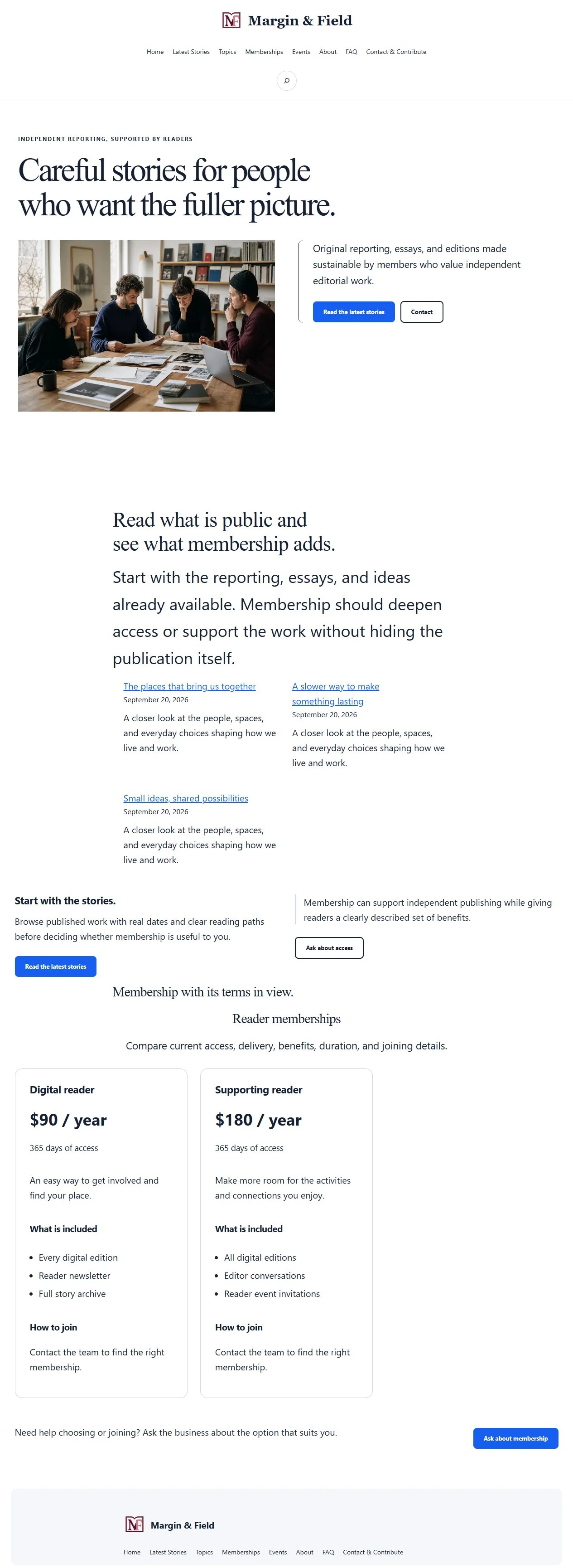 Actual KezKit Member Publications starter website preview