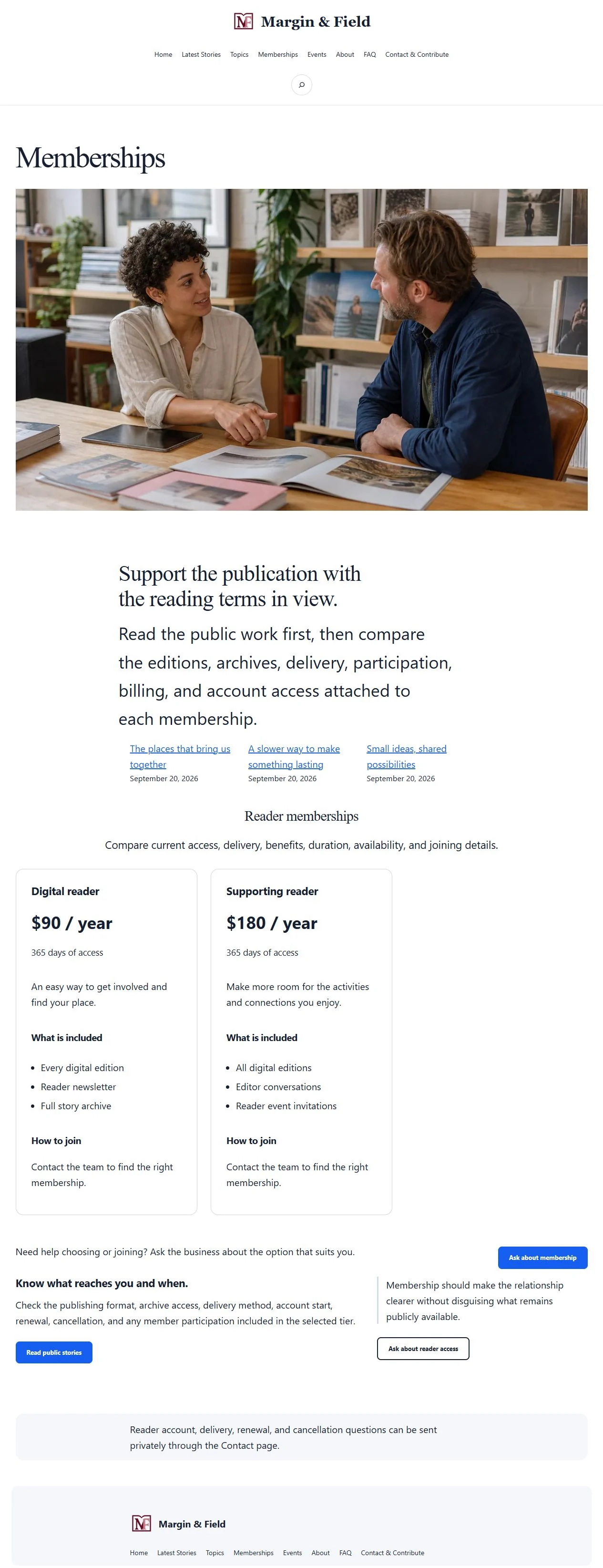 Actual KezKit Member Publications memberships page
