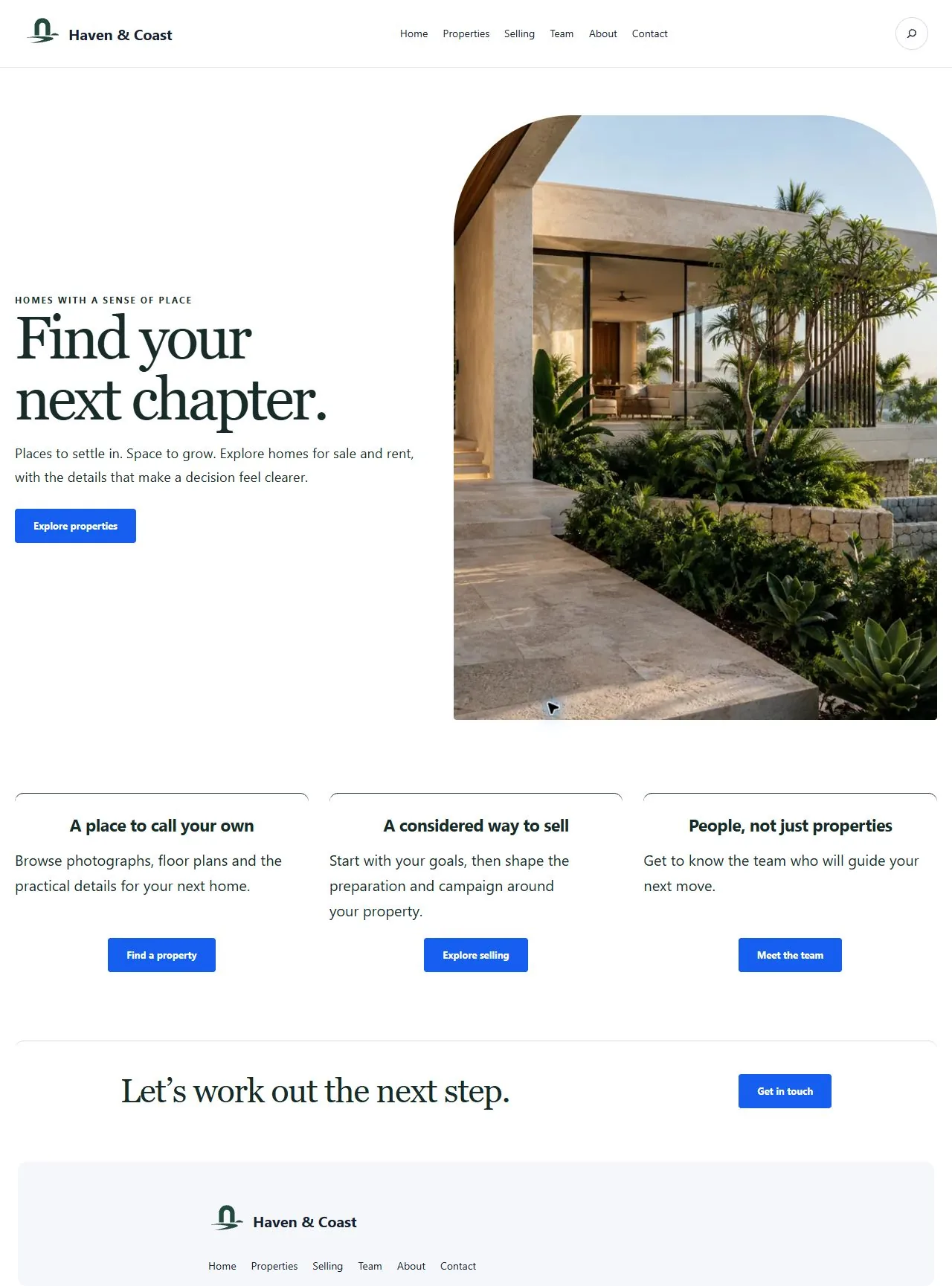 Actual KezKit Real Estate Agencies starter website preview