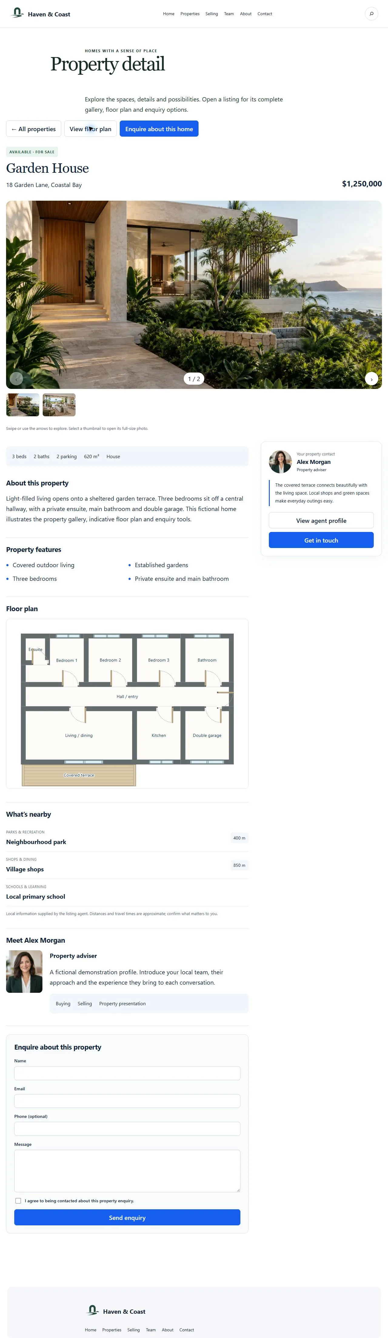 Actual KezKit Real Estate interface or editable starter preview
