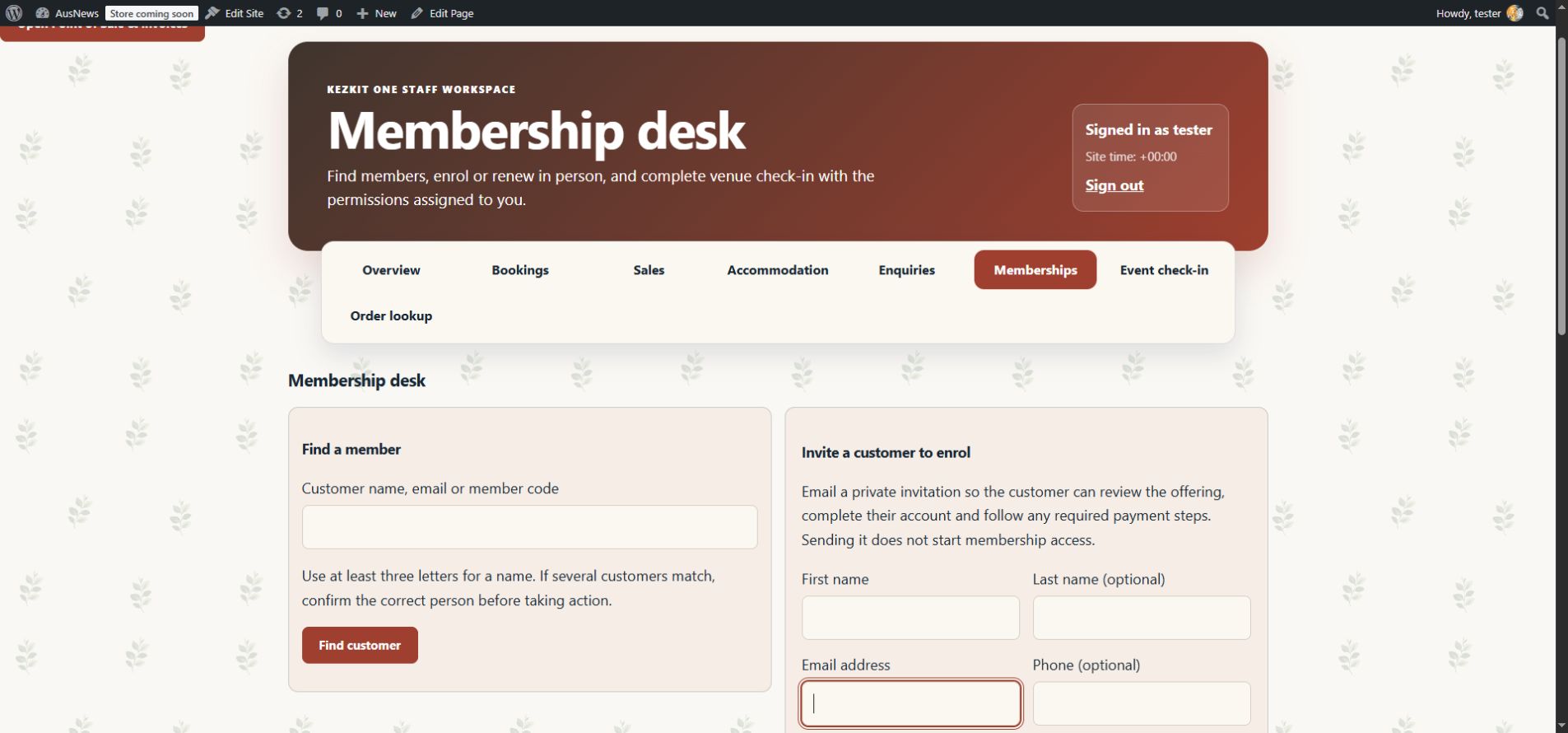 Actual KezKit Memberships interface or editable starter preview
