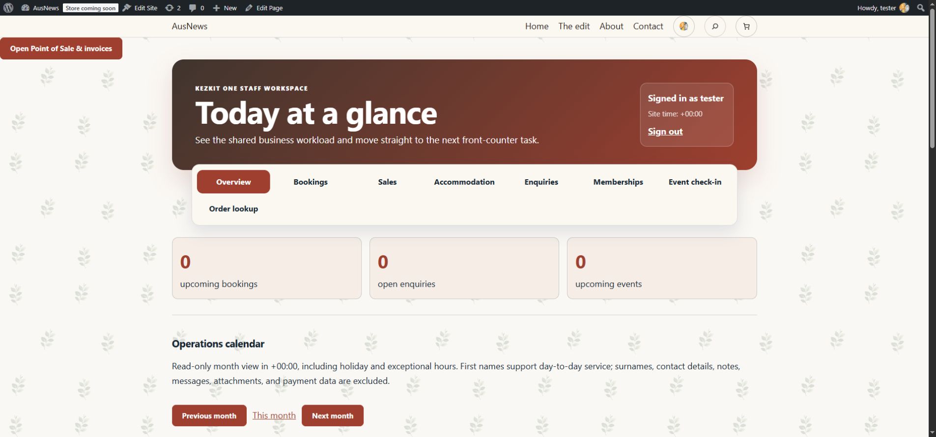 Actual KezKit Events & Check-in interface or editable starter preview